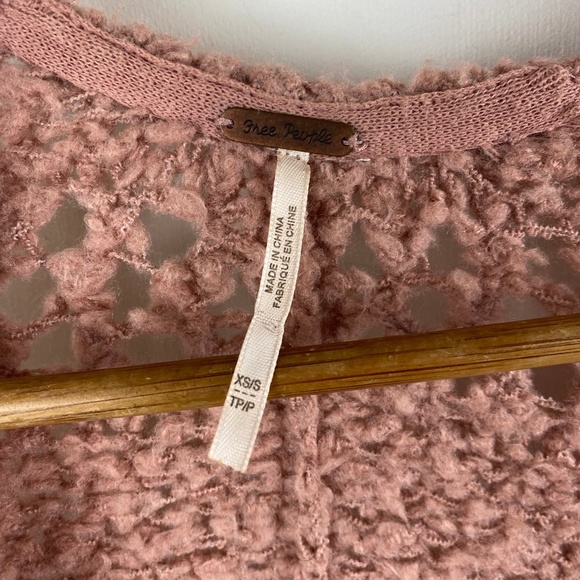 Free People Saturday Morning Cardigan Oversized Wool Blend Mauve Size XS/S - Picture 10 of 10